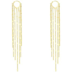 Stunning multi tassel drop chandelier earrings in gold or sterling silver